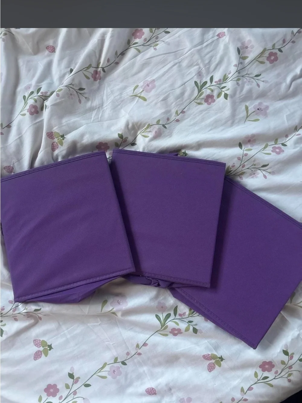 Purple Foldable Storage Bins - Set of 3